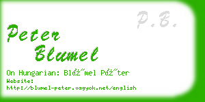 peter blumel business card